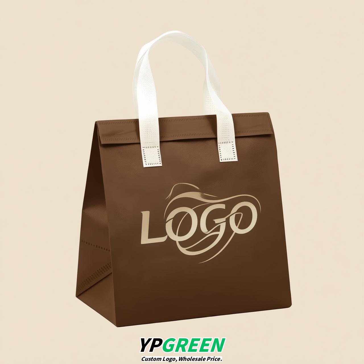 Brown 4-Cup insulated take away bags wholesale 9.5 x 9.5 x 6 inches for Hot & Cold Drink Delivery