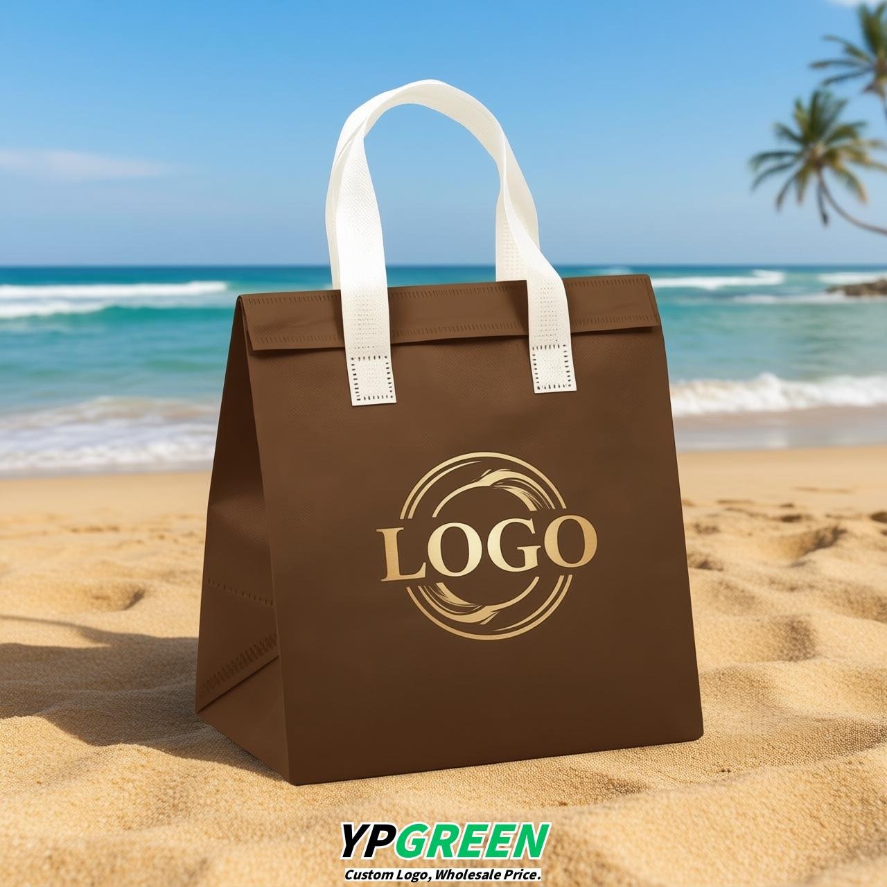 Brown 4-Cup insulated take away bags wholesale 9.5 x 9.5 x 6 inches for Hot & Cold Drink Delivery