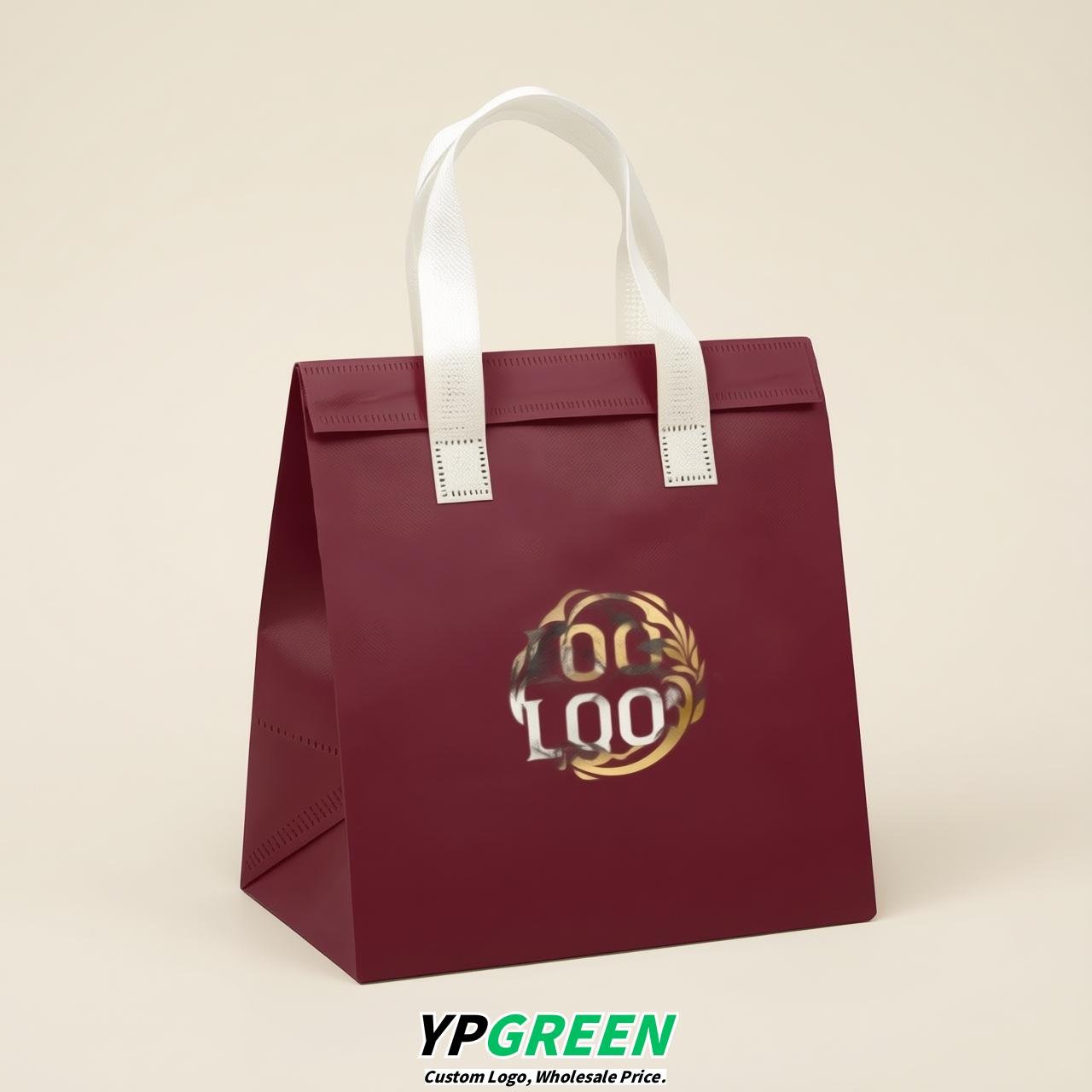 Burgundy 4-Cup insulated take away bags wholesale 9.5 x 9.5 x 6 inches for Hot & Cold Drink Delivery