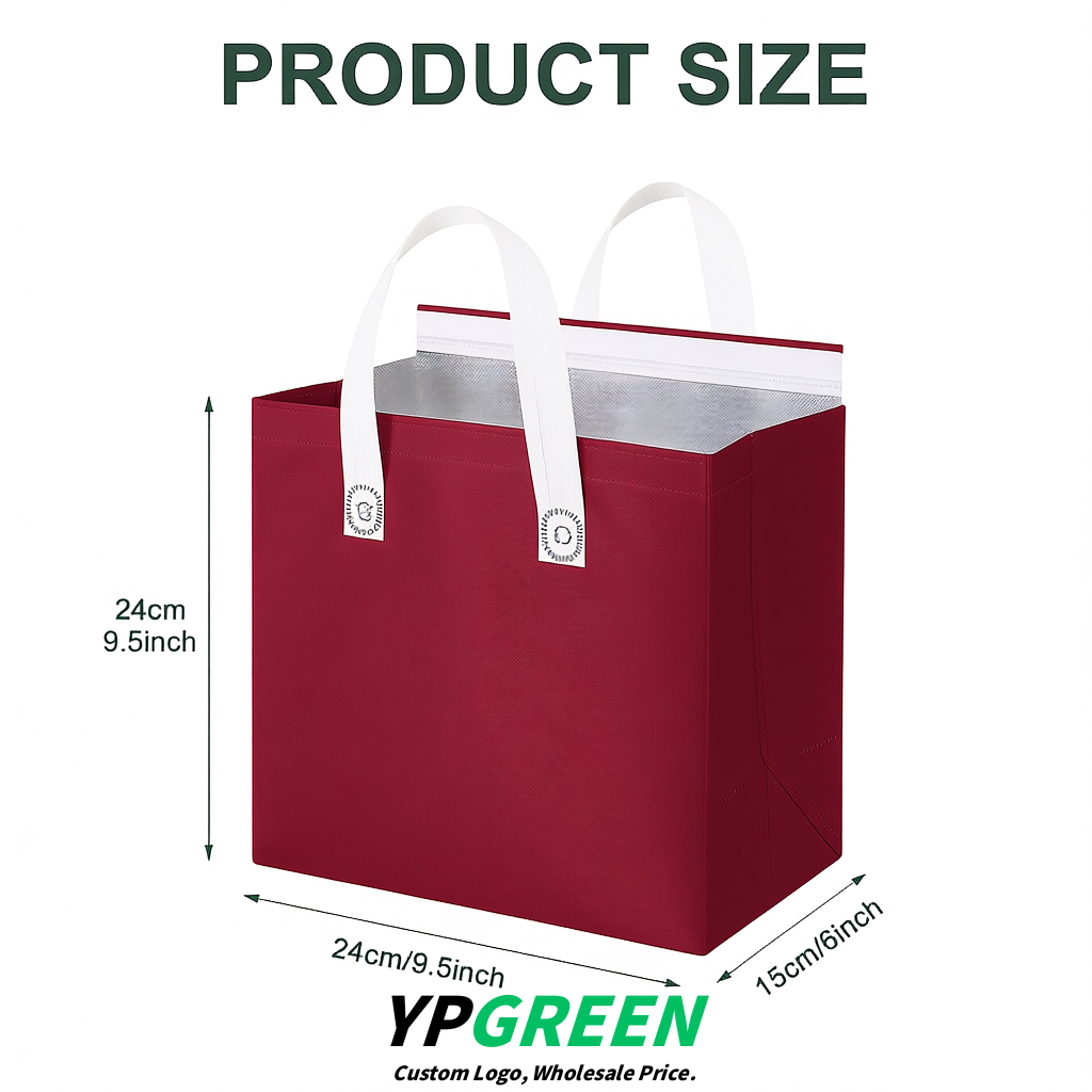 Carmine 4-Cup insulated take away bags wholesale 9.5 x 9.5 x 6 inches for Hot & Cold Drink Delivery