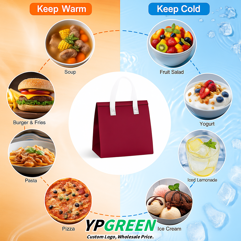 Carmine 4-Cup insulated take away bags wholesale 9.5 x 9.5 x 6 inches for Hot & Cold Drink Delivery
