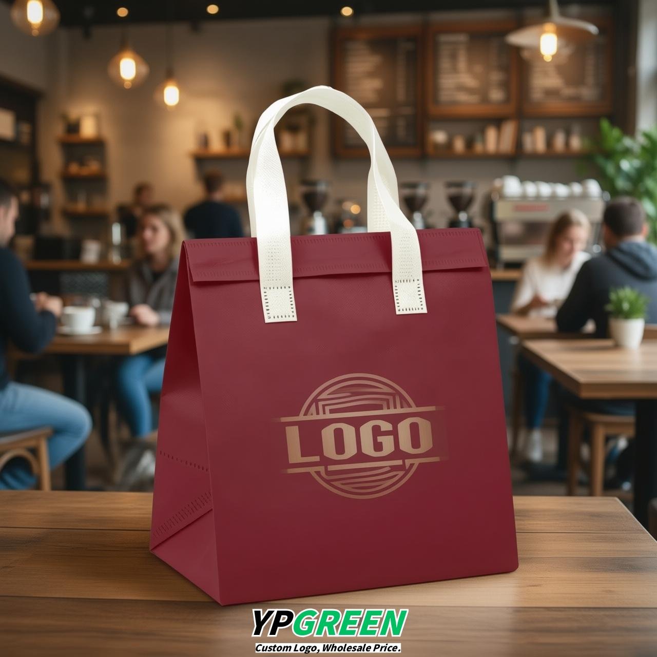 Carmine 4-Cup insulated take away bags wholesale 9.5 x 9.5 x 6 inches for Hot & Cold Drink Delivery