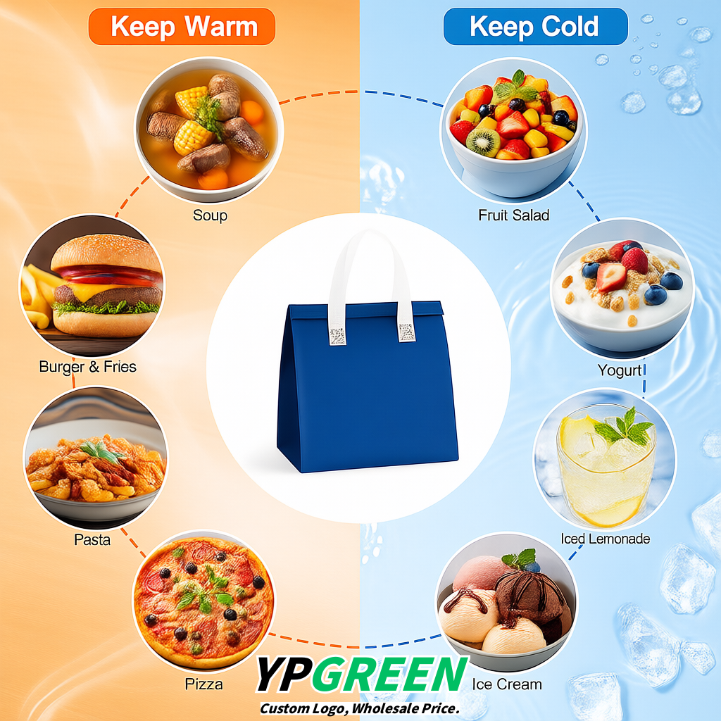 Cerulean 4-Cup insulated take away bags wholesale 9.5 x 9.5 x 6 inches for Hot & Cold Drink Delivery