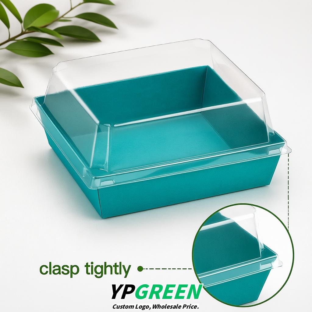 Cerulean Charcuterie Boxes with Clear Lids - 4 inches & 5 inches Disposable Paper Square Food Containers