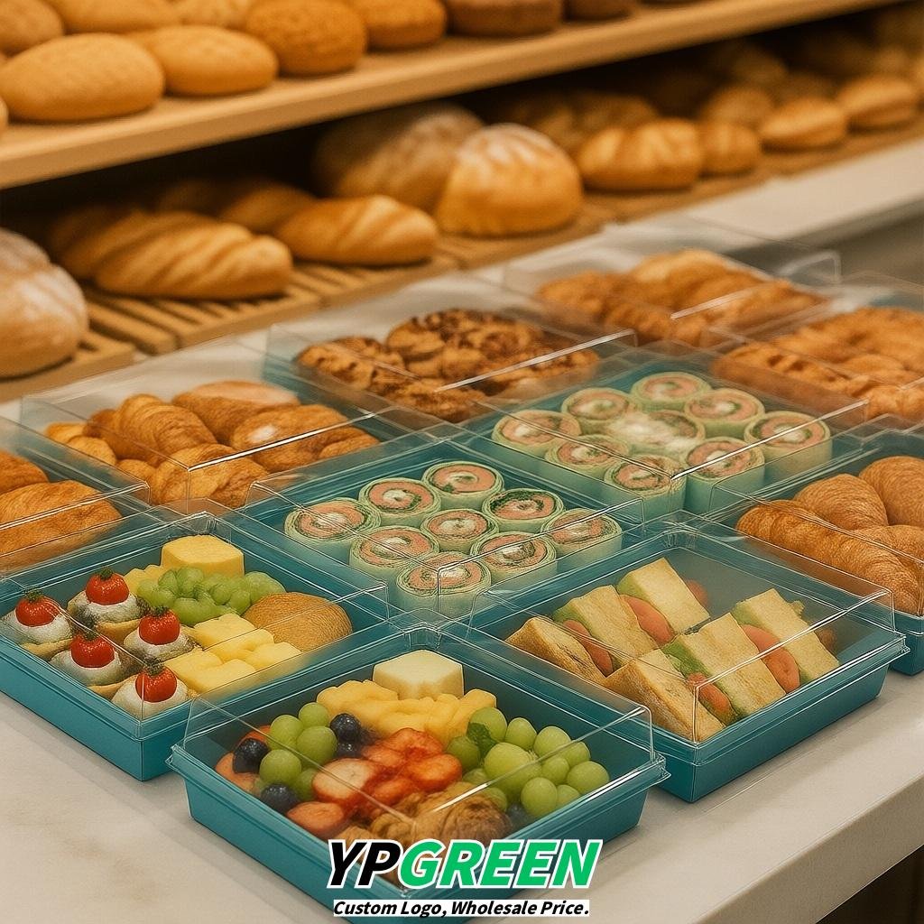 Cerulean Charcuterie Boxes with Clear Lids - 4 inches & 5 inches Disposable Paper Square Food Containers