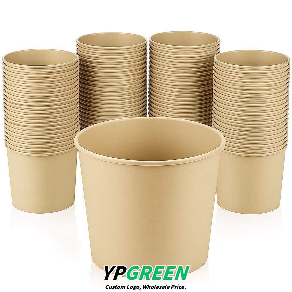 Champagne 85 oz Paper Buckets 6.9x5.7x6.3 Inches Cardboard Food Container