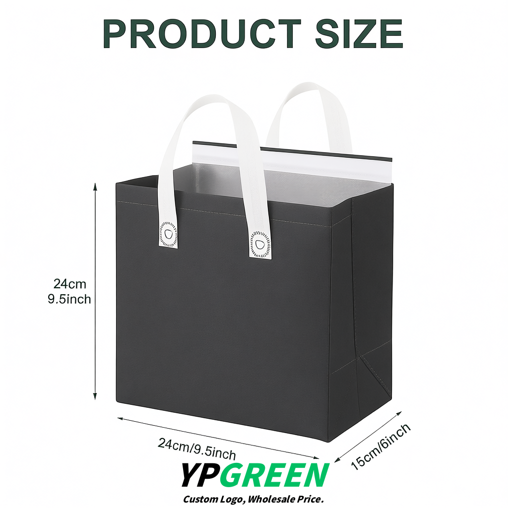 Charcoal 4-Cup insulated take away bags wholesale 9.5 x 9.5 x 6 inches for Hot & Cold Drink Delivery