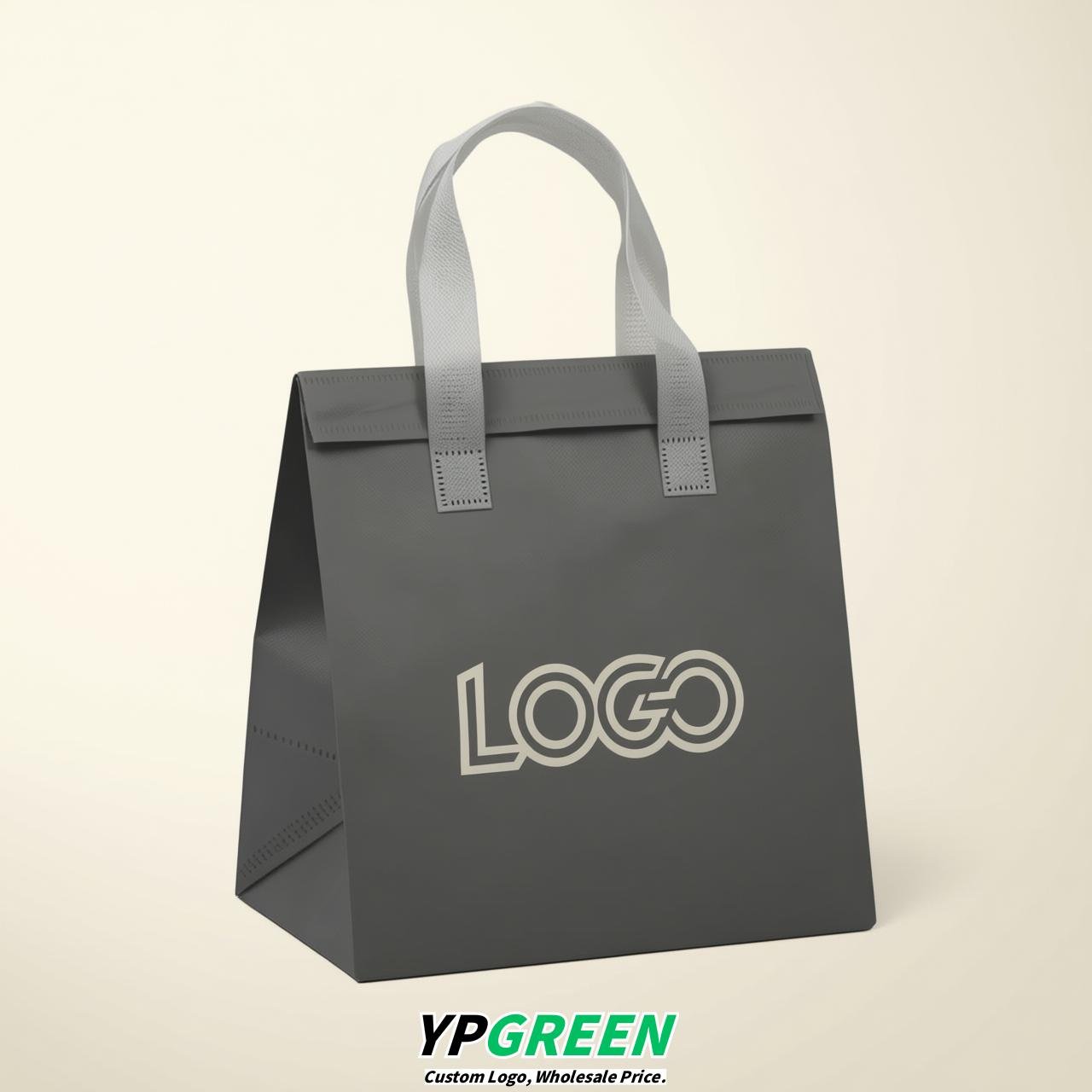 Charcoal 4-Cup insulated take away bags wholesale 9.5 x 9.5 x 6 inches for Hot & Cold Drink Delivery