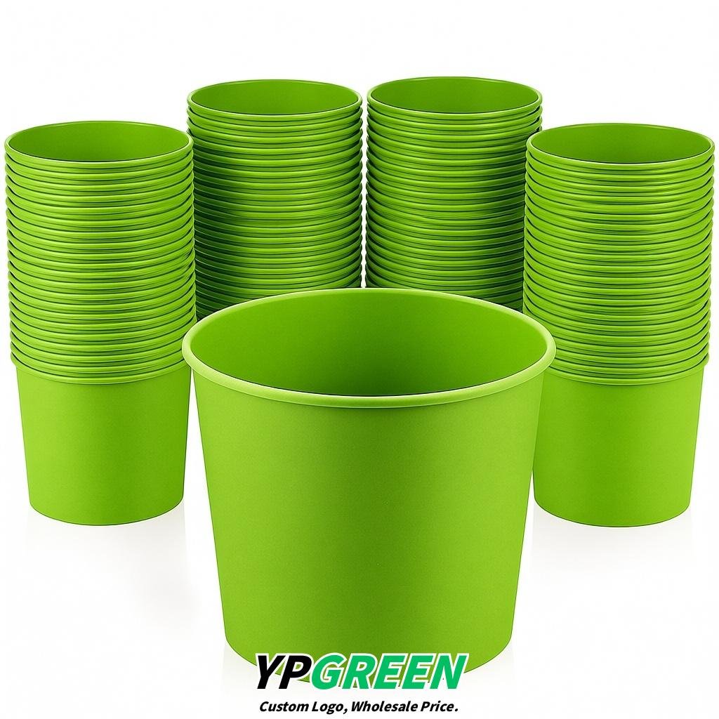 Chartreuse 85 oz Paper Buckets 6.9x5.7x6.3 Inches Cardboard Food Container