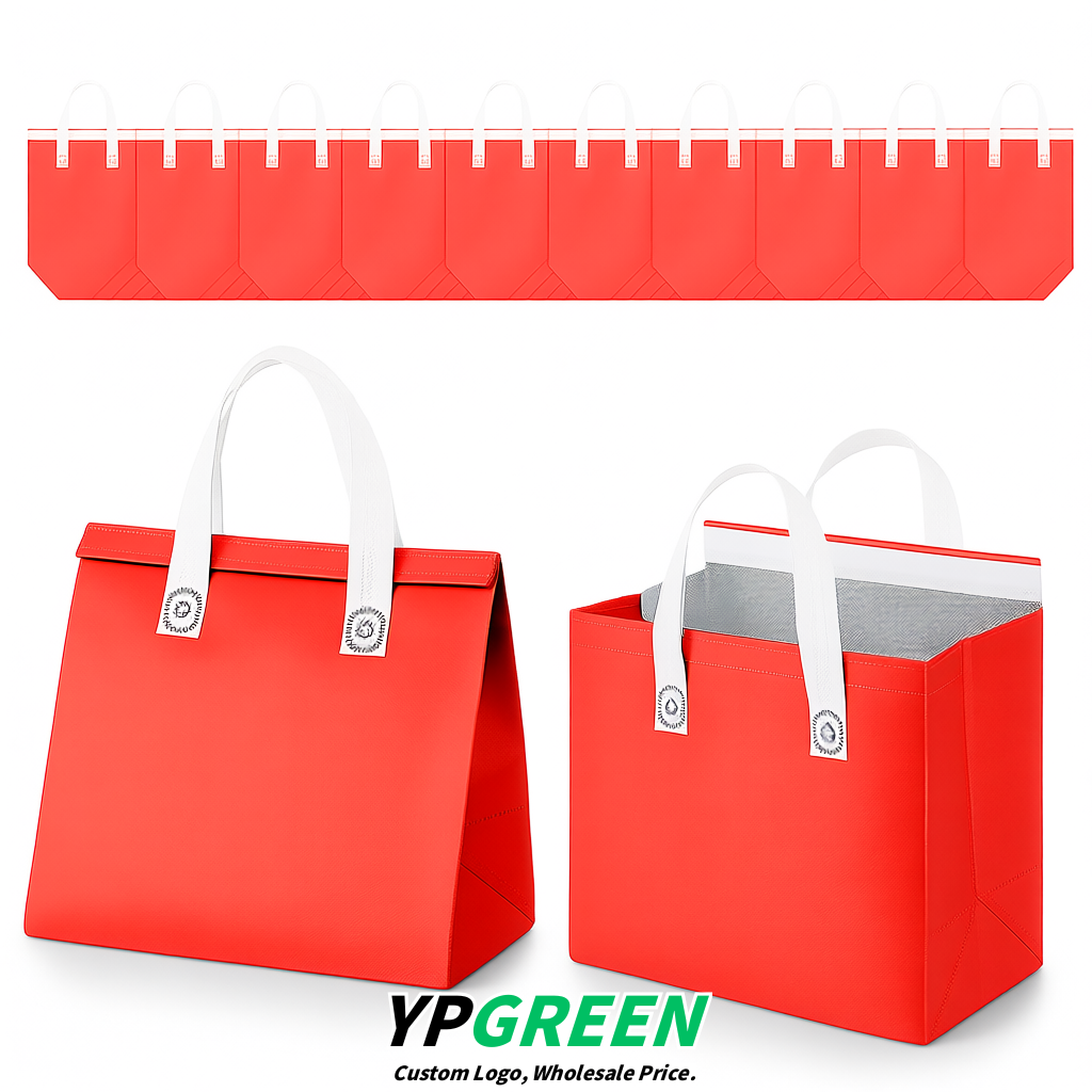 Coral 4-Cup insulated take away bags wholesale 9.5 x 9.5 x 6 inches for Hot & Cold Drink Delivery