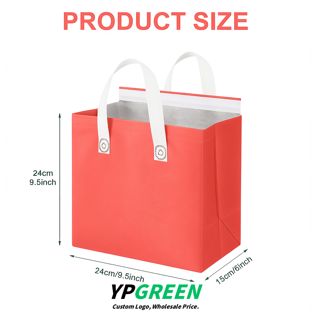 Coral 4-Cup insulated take away bags wholesale 9.5 x 9.5 x 6 inches for Hot & Cold Drink Delivery