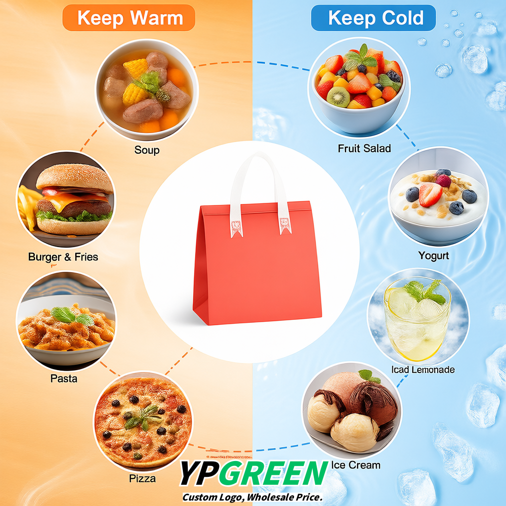 Coral 4-Cup insulated take away bags wholesale 9.5 x 9.5 x 6 inches for Hot & Cold Drink Delivery