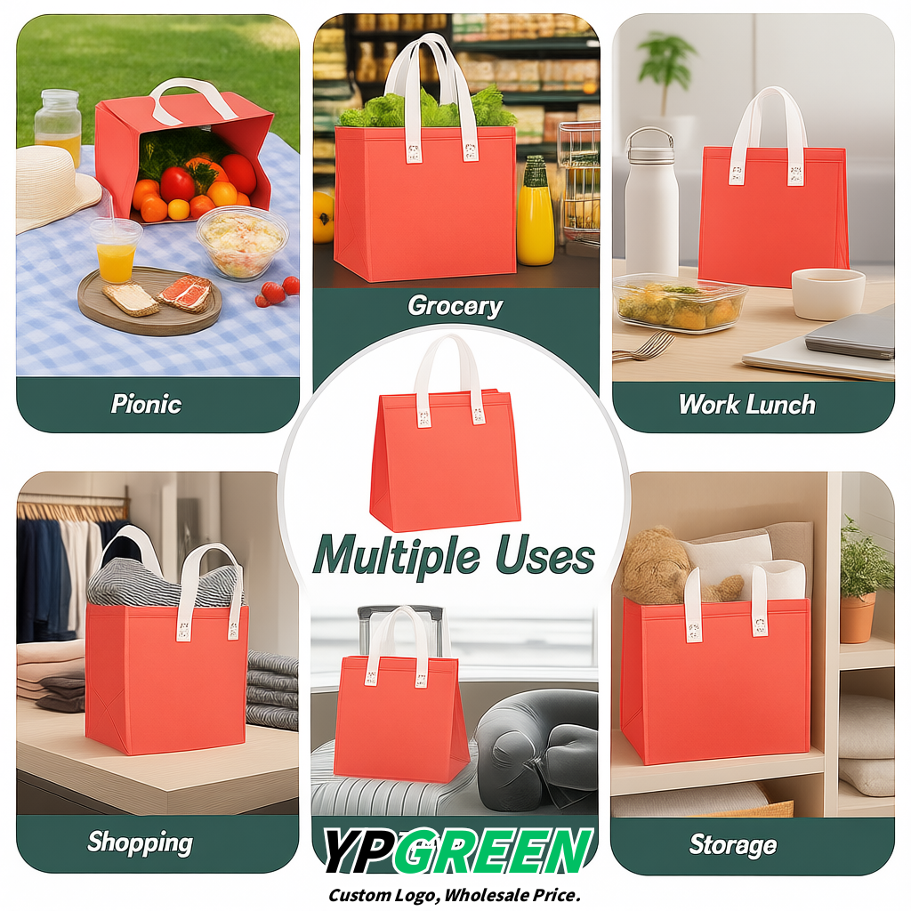 Coral 4-Cup insulated take away bags wholesale 9.5 x 9.5 x 6 inches for Hot & Cold Drink Delivery