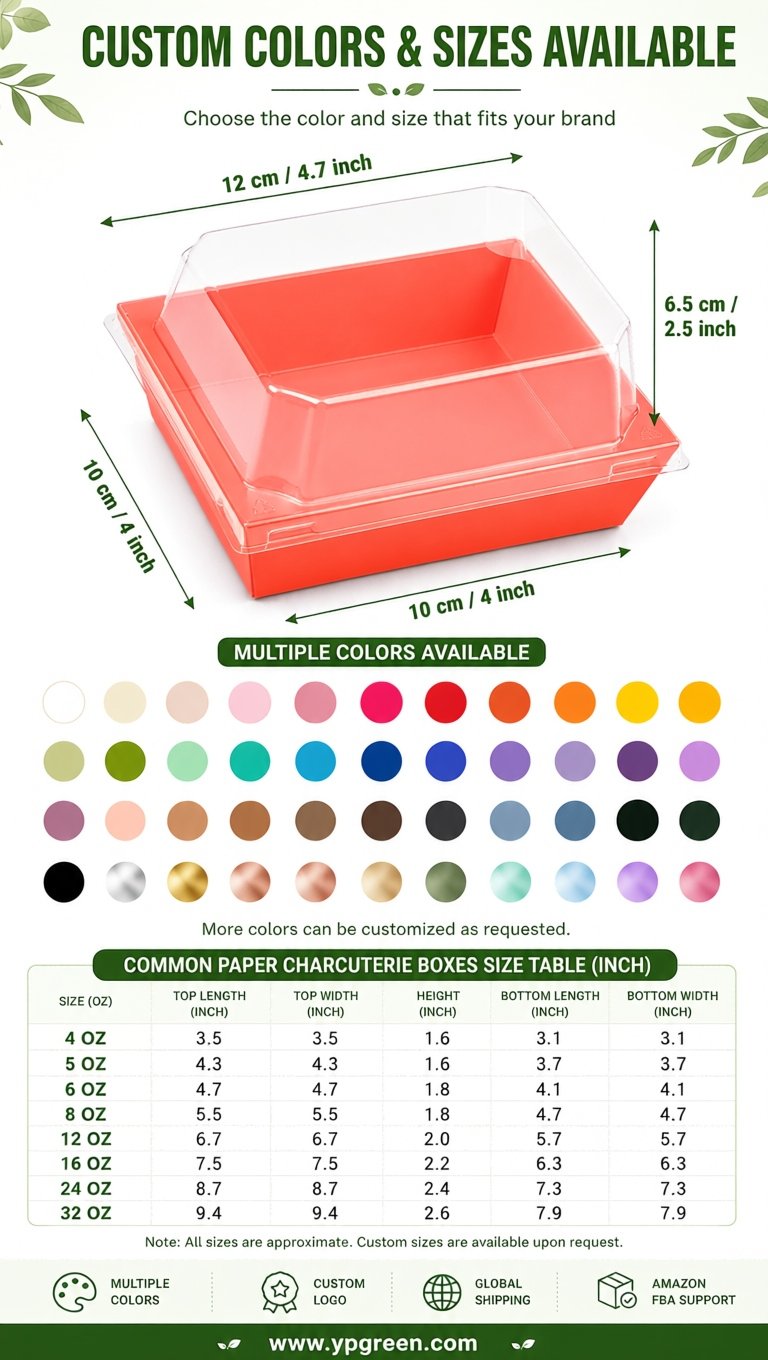 Coral Charcuterie Boxes with Clear Lids - 4 inches & 5 inches Disposable Paper Square Food Containers Coral Charcuterie Boxes with Clear Lids - 4 inches & 5 inches Disposable Paper Square Food Containers