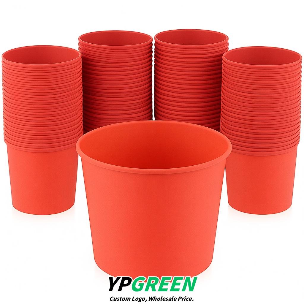 Coral 85 oz Paper Buckets 6.9x5.7x6.3 Inches Cardboard Food Container