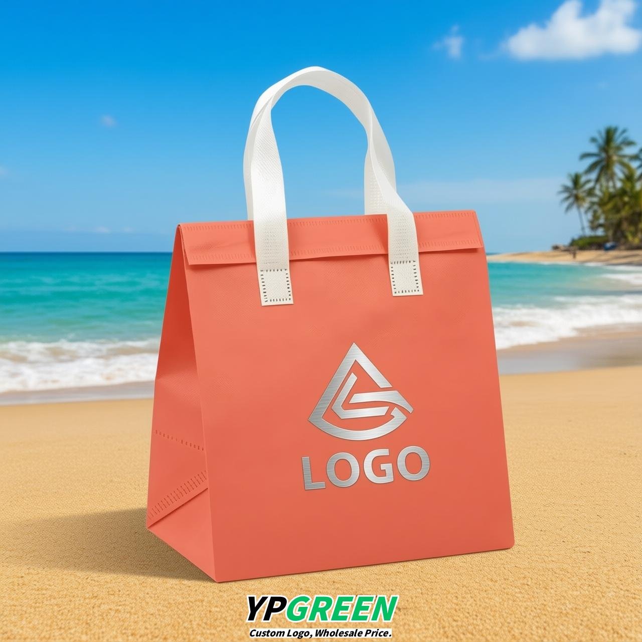 Coral 4-Cup insulated take away bags wholesale 9.5 x 9.5 x 6 inches for Hot & Cold Drink Delivery