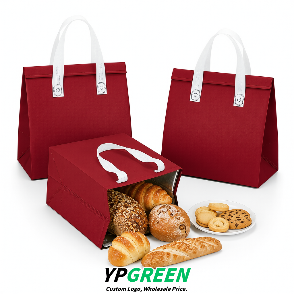 Crimson 4-Cup insulated take away bags wholesale 9.5 x 9.5 x 6 inches for Hot & Cold Drink Delivery