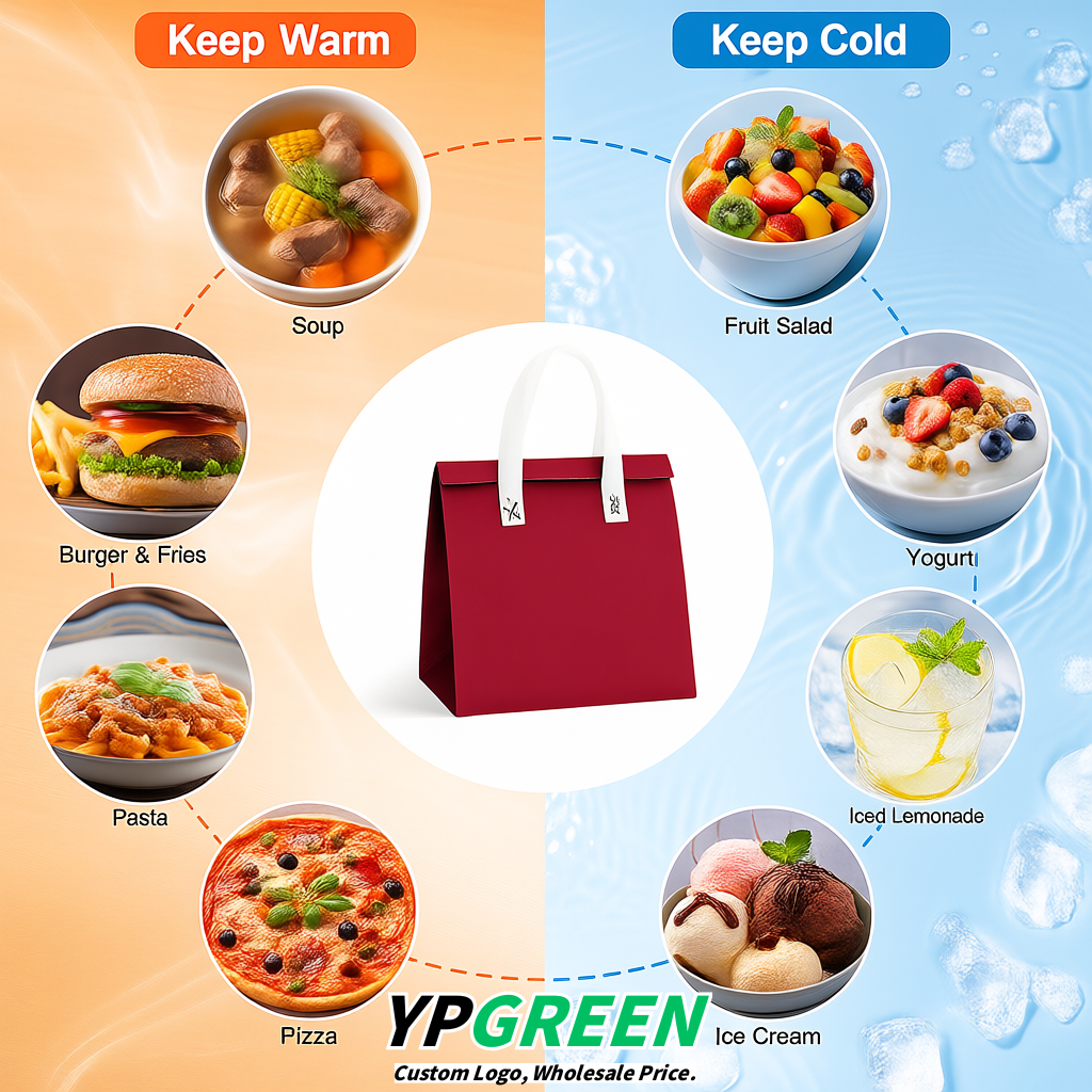 Crimson 4-Cup insulated take away bags wholesale 9.5 x 9.5 x 6 inches for Hot & Cold Drink Delivery