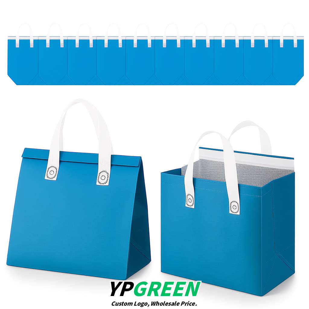 Cyan 4-Cup insulated take away bags wholesale 9.5 x 9.5 x 6 inches for Hot & Cold Drink Delivery