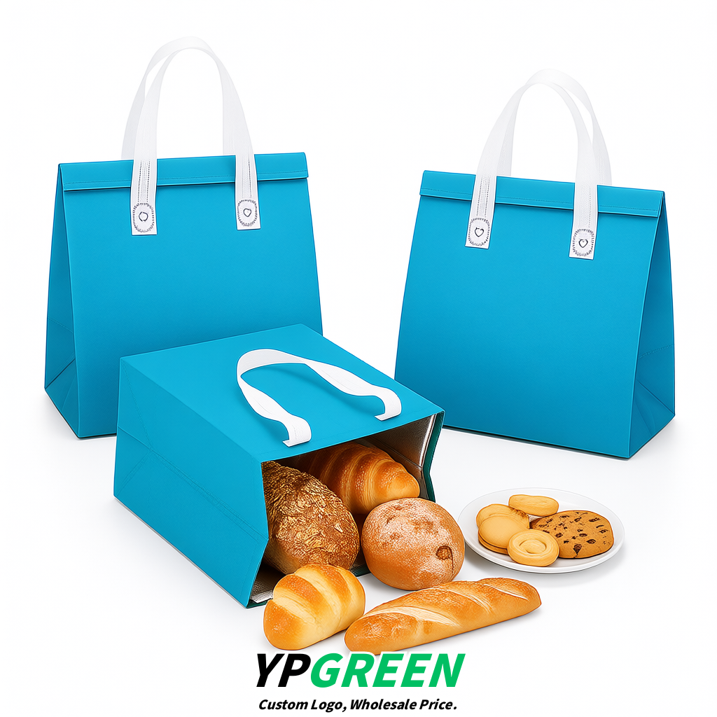 Cyan 4-Cup insulated take away bags wholesale 9.5 x 9.5 x 6 inches for Hot & Cold Drink Delivery