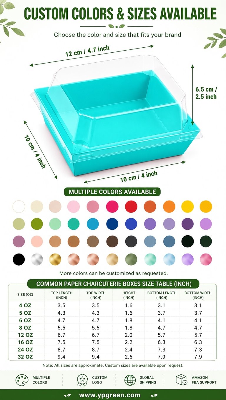 Cyan Charcuterie Boxes with Clear Lids - 4 inches & 5 inches Disposable Paper Square Food Containers Cyan Charcuterie Boxes with Clear Lids - 4 inches & 5 inches Disposable Paper Square Food Containers