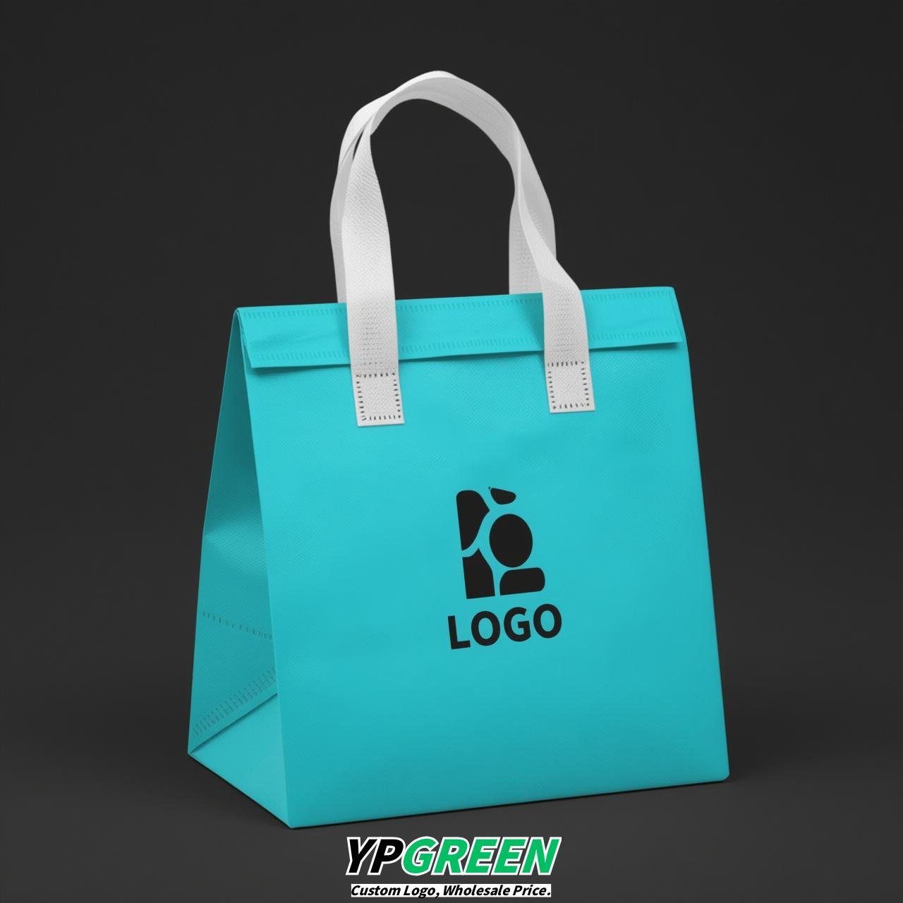 Cyan 4-Cup insulated take away bags wholesale 9.5 x 9.5 x 6 inches for Hot & Cold Drink Delivery