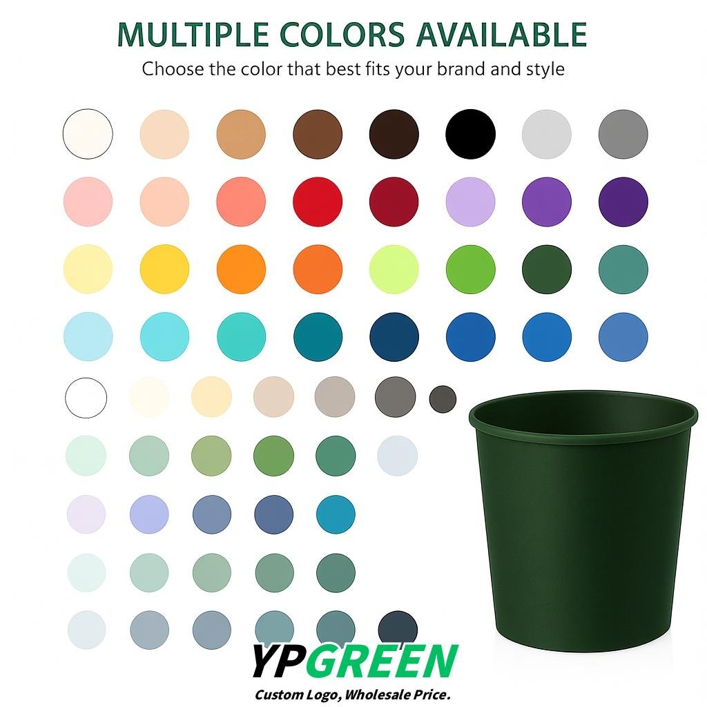 Dark Green 85 oz Paper Buckets 6.9x5.7x6.3 Inches Cardboard Food Container