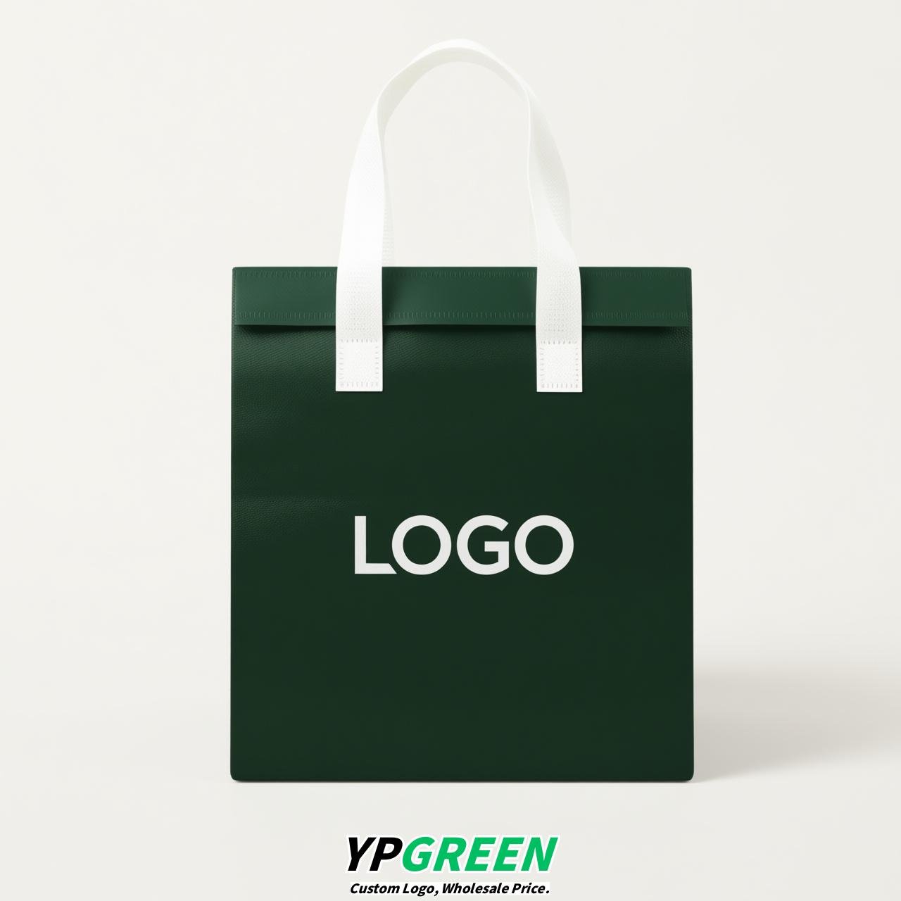 Dark Green 4-Cup insulated take away bags wholesale 9.5 x 9.5 x 6 inches for Hot & Cold Drink Delivery