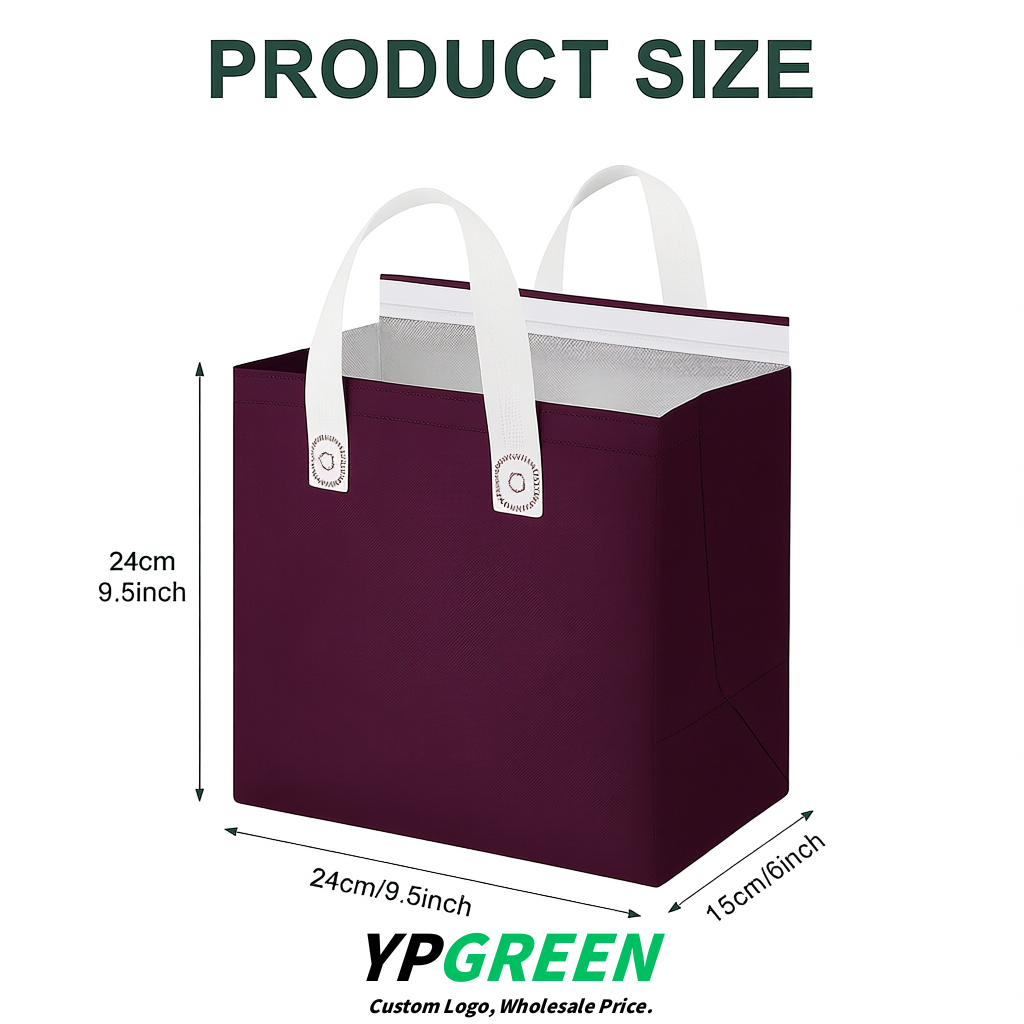 Dark Violet 4-Cup insulated take away bags wholesale 9.5 x 9.5 x 6 inches for Hot & Cold Drink Delivery