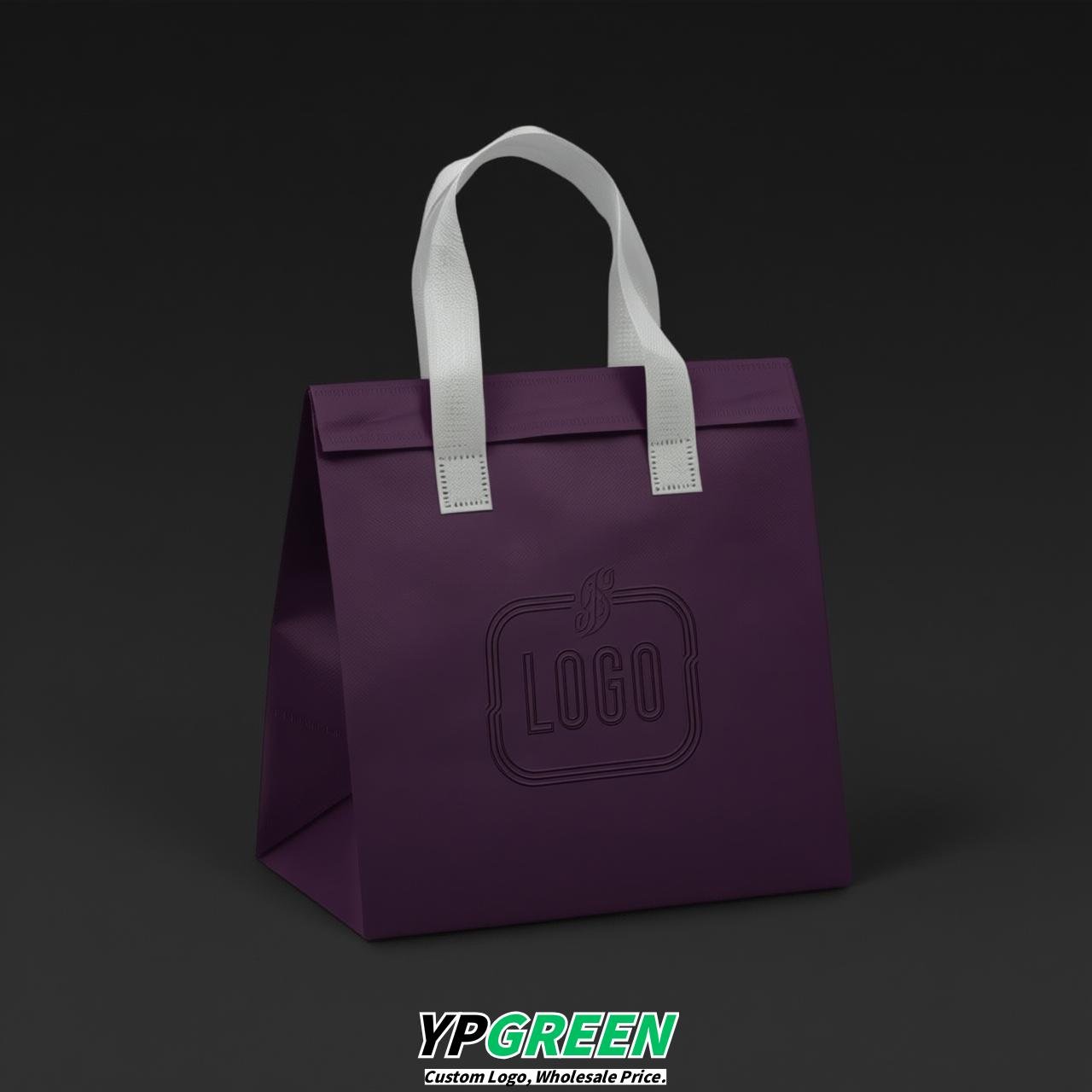 Dark Violet 4-Cup insulated take away bags wholesale 9.5 x 9.5 x 6 inches for Hot & Cold Drink Delivery