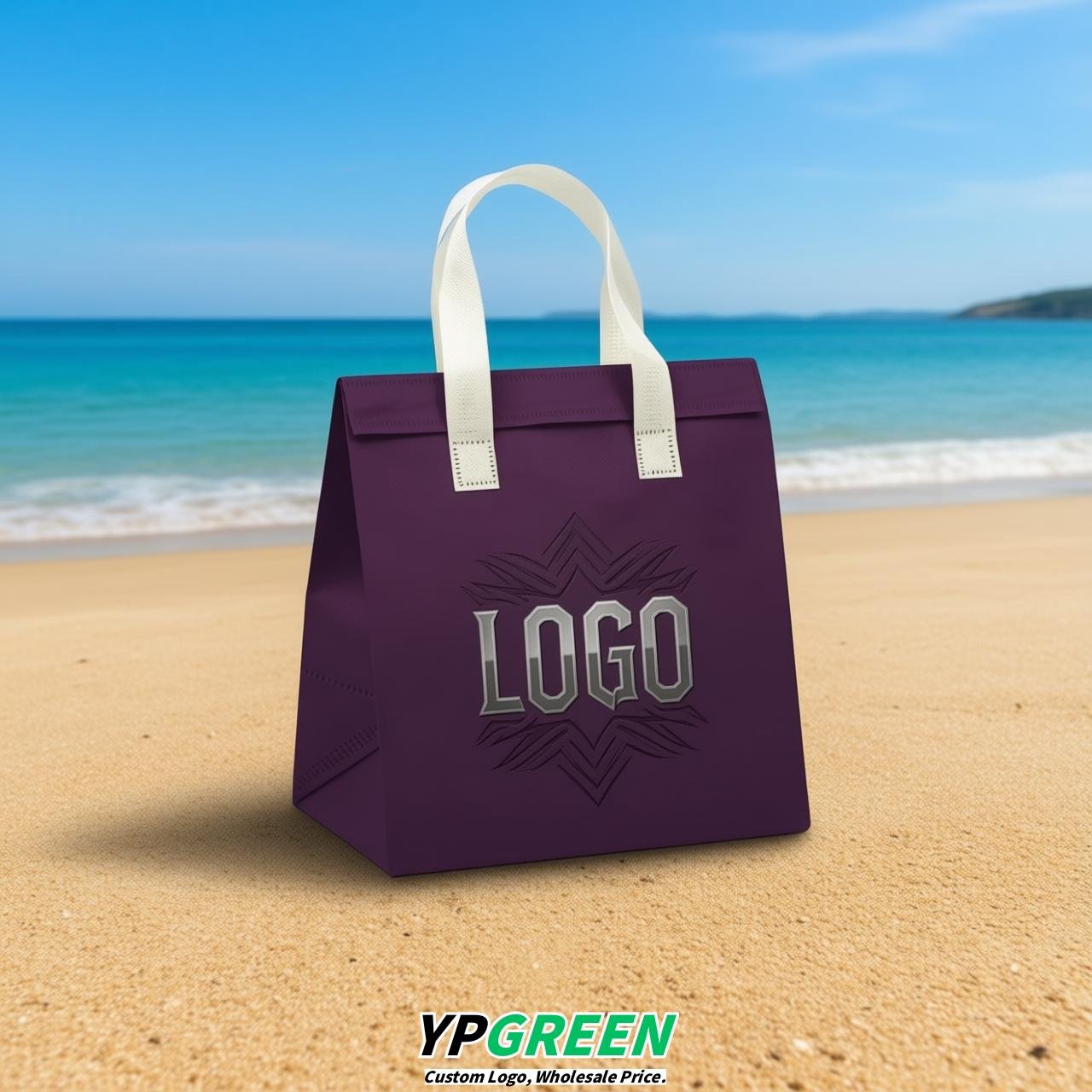 Dark Violet 4-Cup insulated take away bags wholesale 9.5 x 9.5 x 6 inches for Hot & Cold Drink Delivery