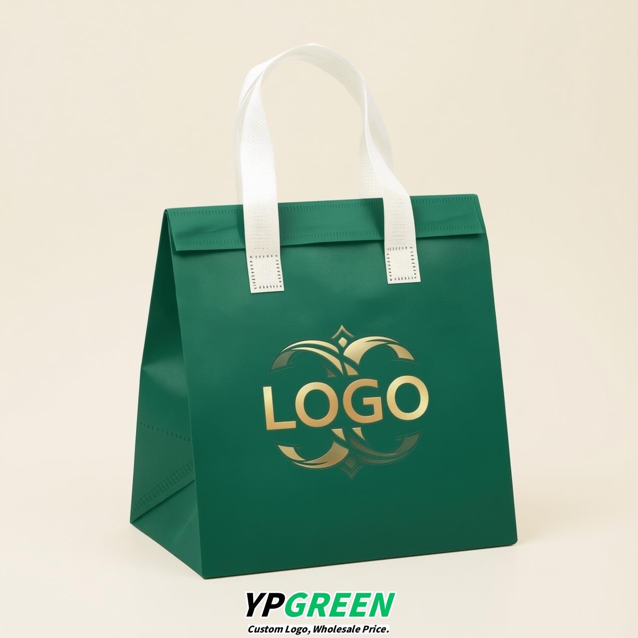Emerald Green 4-Cup insulated take away bags wholesale 9.5 x 9.5 x 6 inches for Hot & Cold Drink Delivery