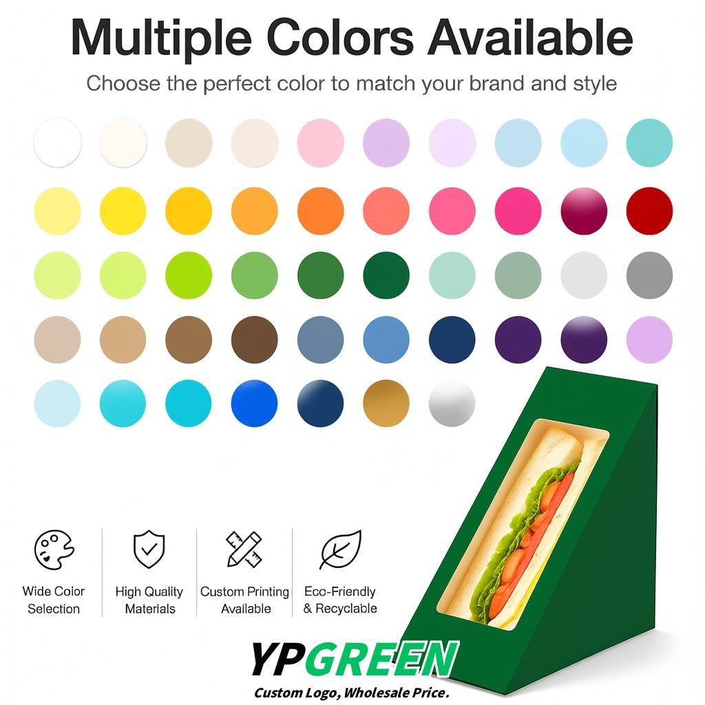 Emerald Green Triangle Paper Sandwich Boxes with Window 4.7x4.7x2.6 Inch - Factory Direct Emerald Green Triangle Paper Sandwich Boxes with Window 4.7x4.7x2.6 Inch - Factory Direct