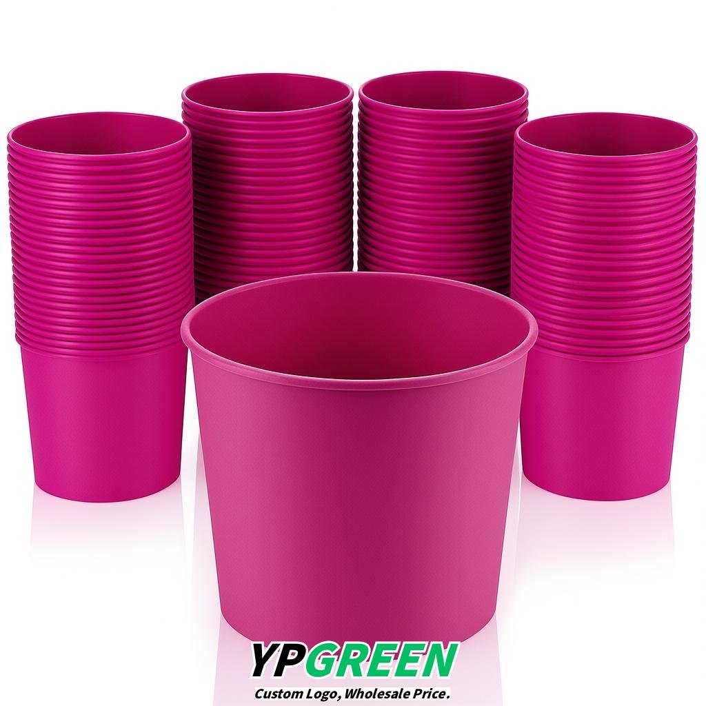 Fuchsia 85 oz Paper Buckets 6.9x5.7x6.3 Inches Cardboard Food Container