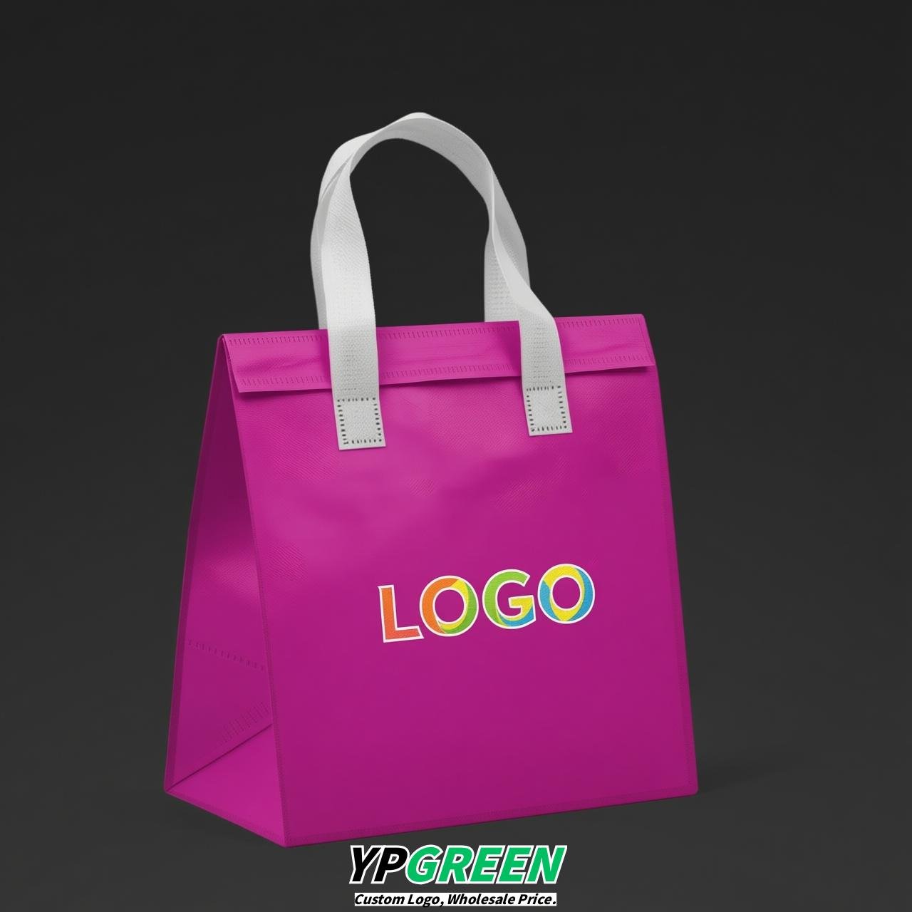 Fuchsia 4-Cup insulated take away bags wholesale 9.5 x 9.5 x 6 inches for Hot & Cold Drink Delivery
