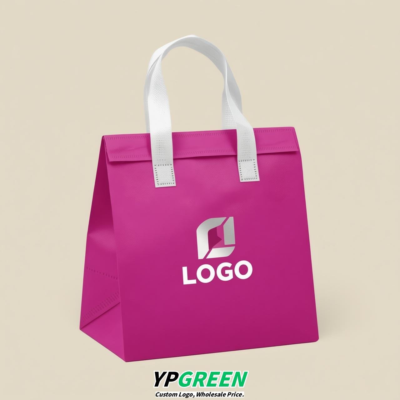 Fuchsia 4-Cup insulated take away bags wholesale 9.5 x 9.5 x 6 inches for Hot & Cold Drink Delivery