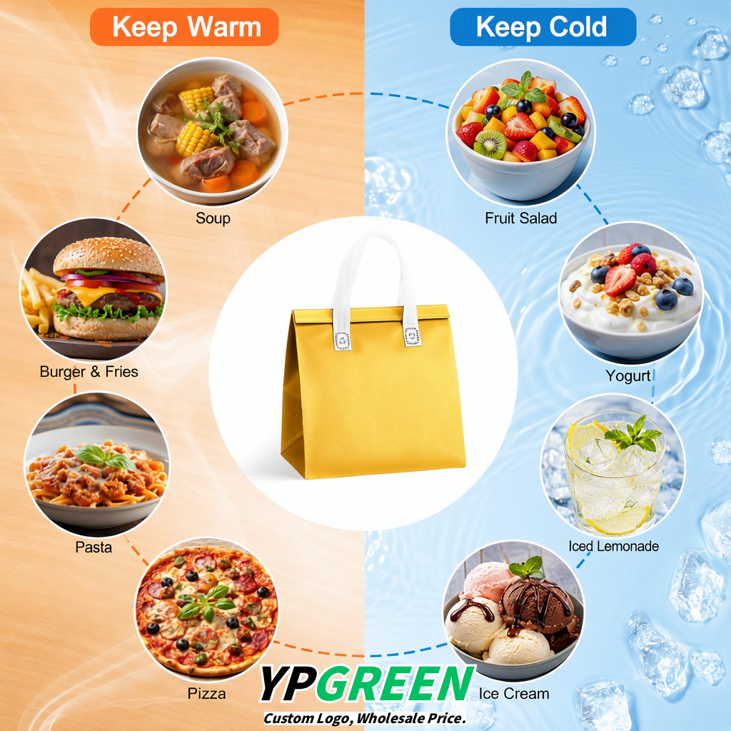 Gold 4-Cup insulated take away bags wholesale 9.5 x 9.5 x 6 inches for Hot & Cold Drink Delivery