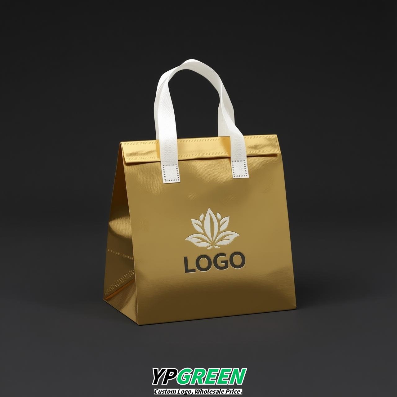 Gold 4-Cup insulated take away bags wholesale 9.5 x 9.5 x 6 inches for Hot & Cold Drink Delivery