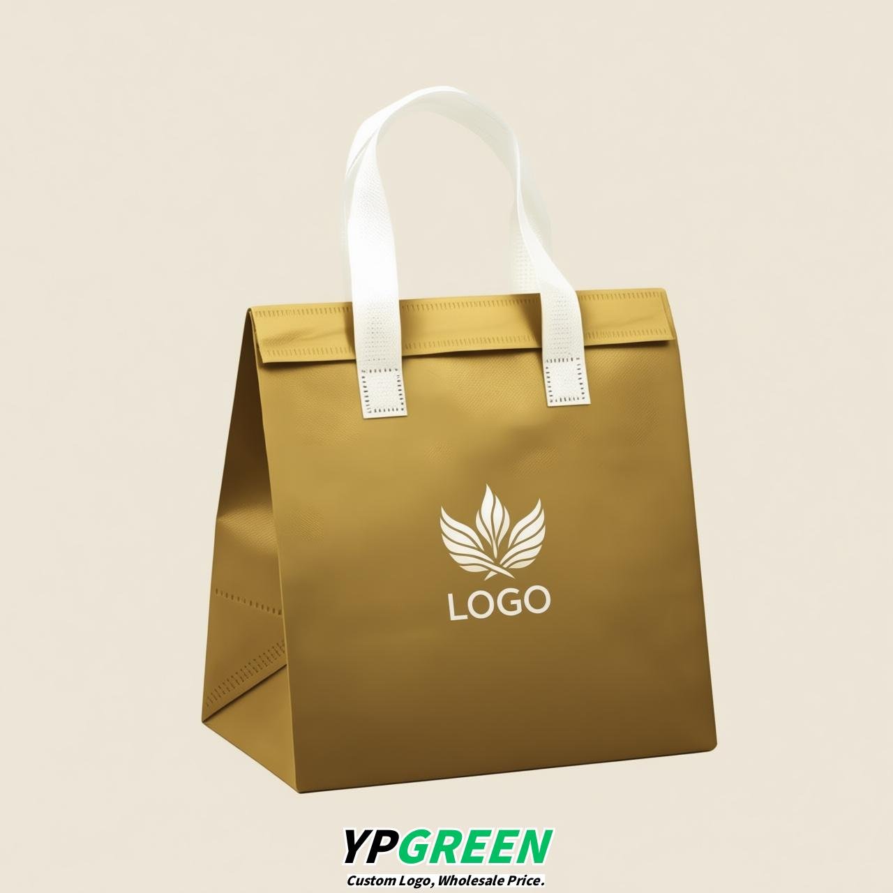Gold 4-Cup insulated take away bags wholesale 9.5 x 9.5 x 6 inches for Hot & Cold Drink Delivery