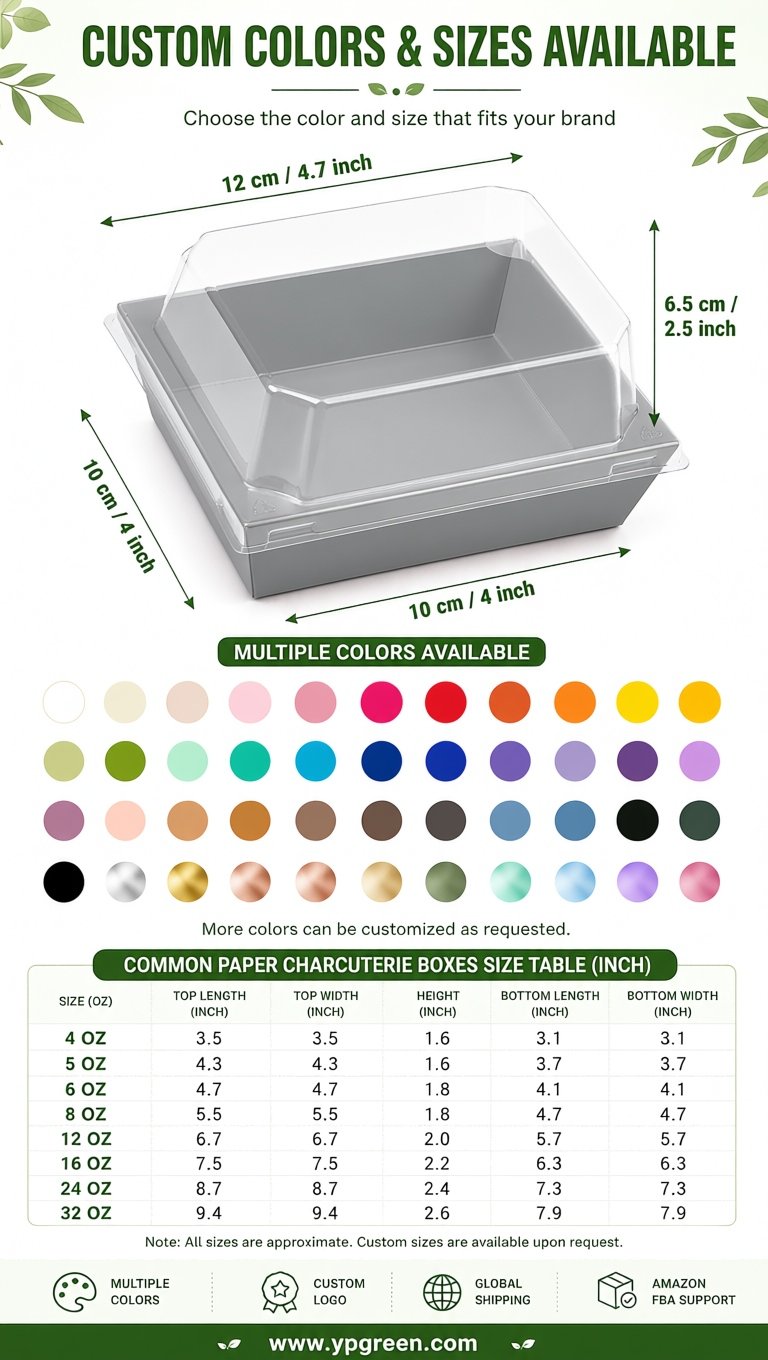 Gray Charcuterie Boxes with Clear Lids - 4 inches & 5 inches Disposable Paper Square Food Containers Gray Charcuterie Boxes with Clear Lids - 4 inches & 5 inches Disposable Paper Square Food Containers