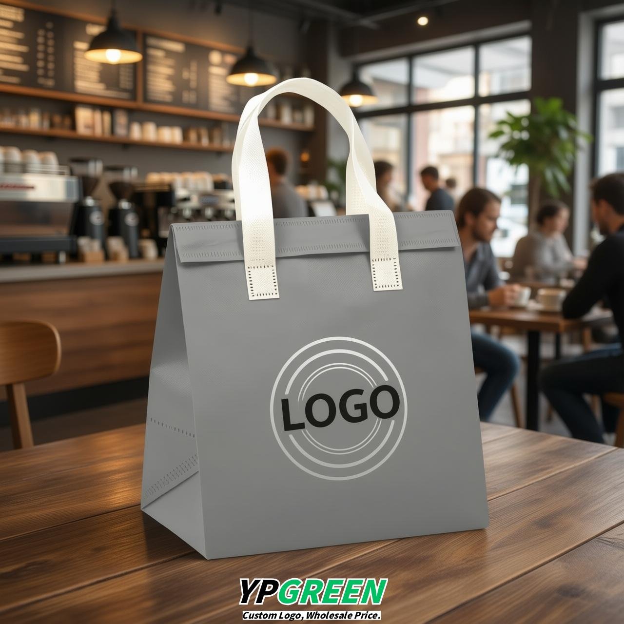 Gray 4-Cup insulated take away bags wholesale 9.5 x 9.5 x 6 inches for Hot & Cold Drink Delivery