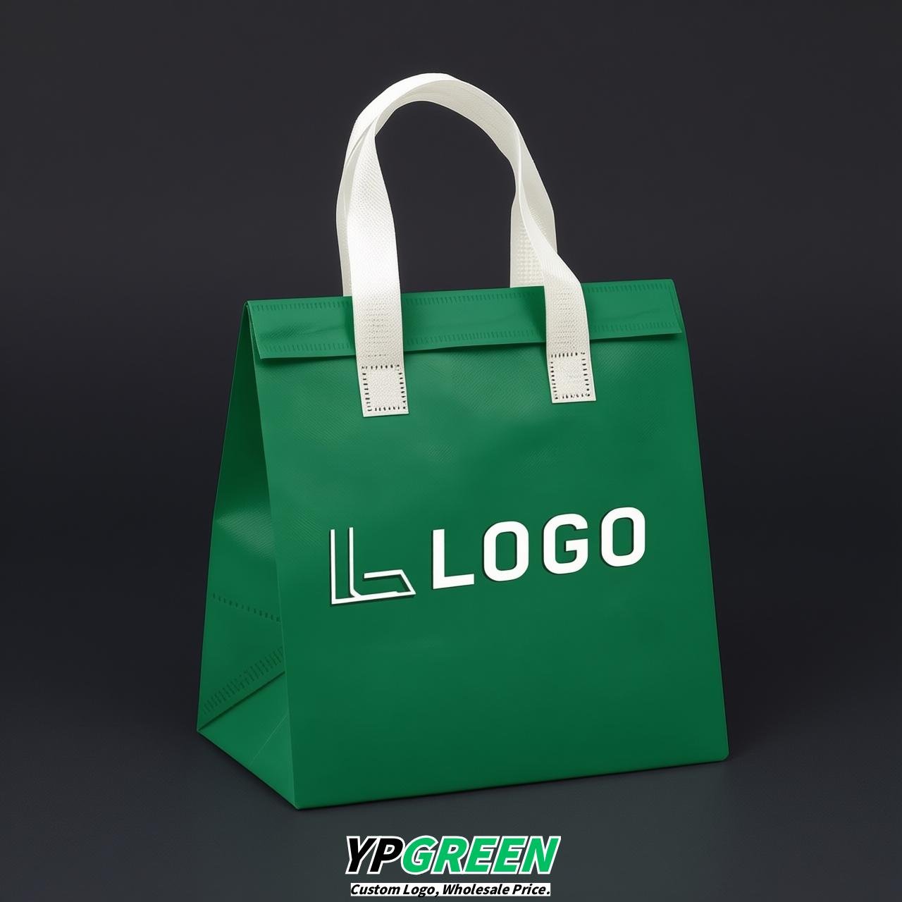 Green 4-Cup insulated take away bags wholesale 9.5 x 9.5 x 6 inches for Hot & Cold Drink Delivery