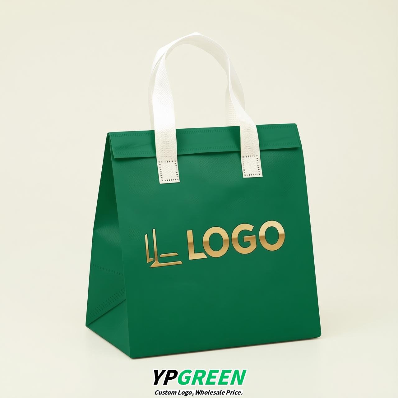 Green 4-Cup insulated take away bags wholesale 9.5 x 9.5 x 6 inches for Hot & Cold Drink Delivery