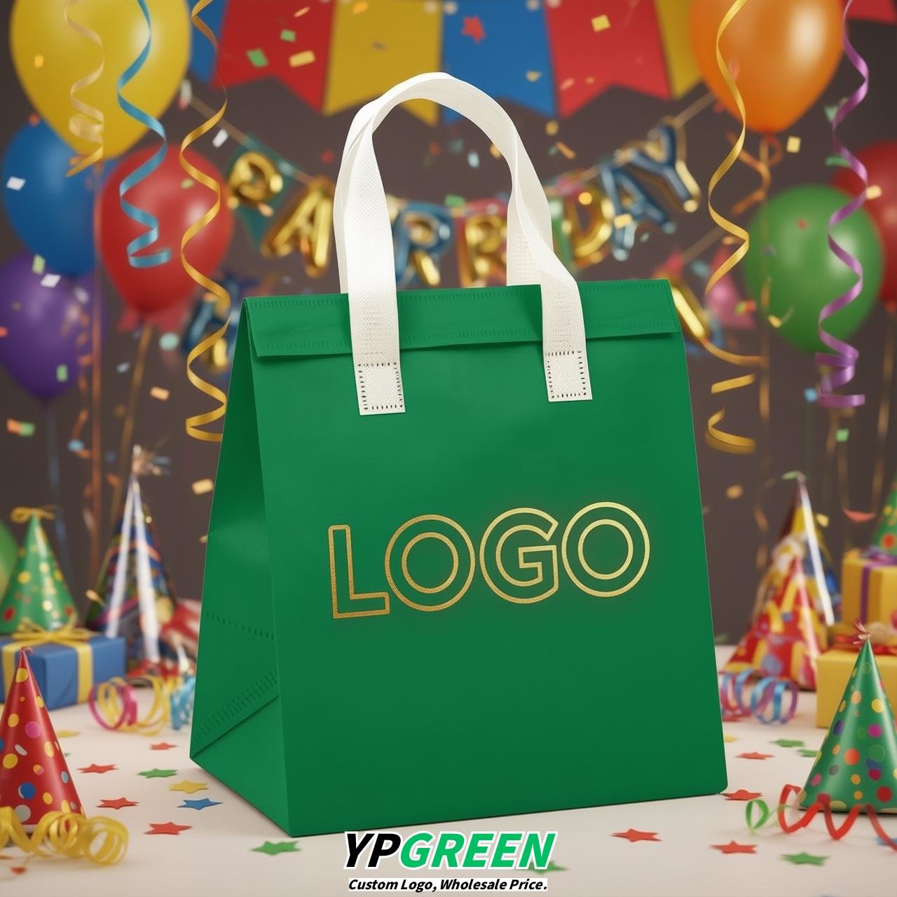Green 4-Cup insulated take away bags wholesale 9.5 x 9.5 x 6 inches for Hot & Cold Drink Delivery