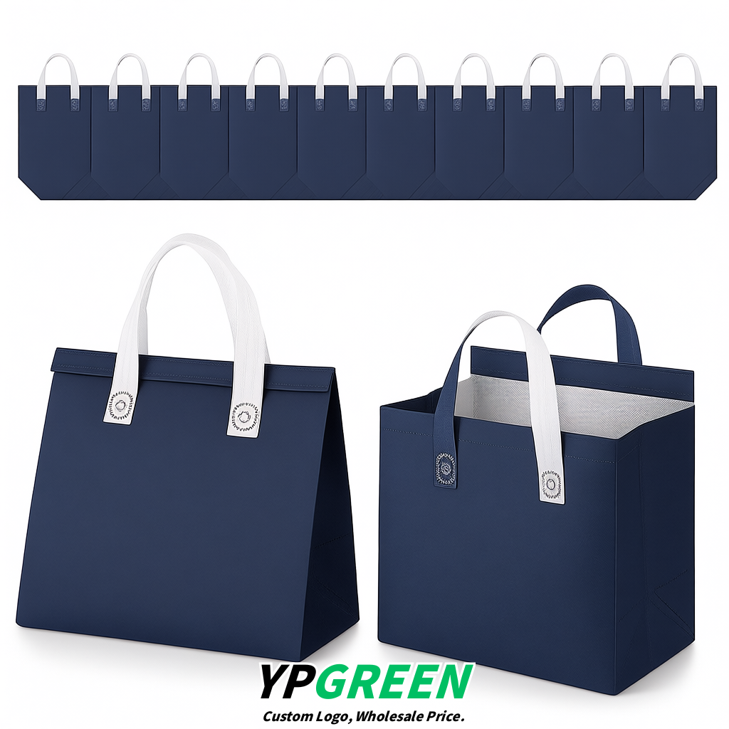 Indigo 4-Cup insulated take away bags wholesale 9.5 x 9.5 x 6 inches for Hot & Cold Drink Delivery