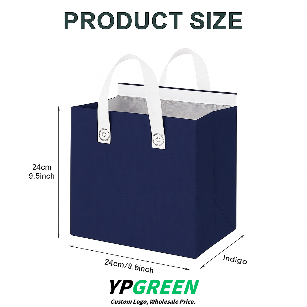 Indigo 4-Cup insulated take away bags wholesale 9.5 x 9.5 x 6 inches for Hot & Cold Drink Delivery