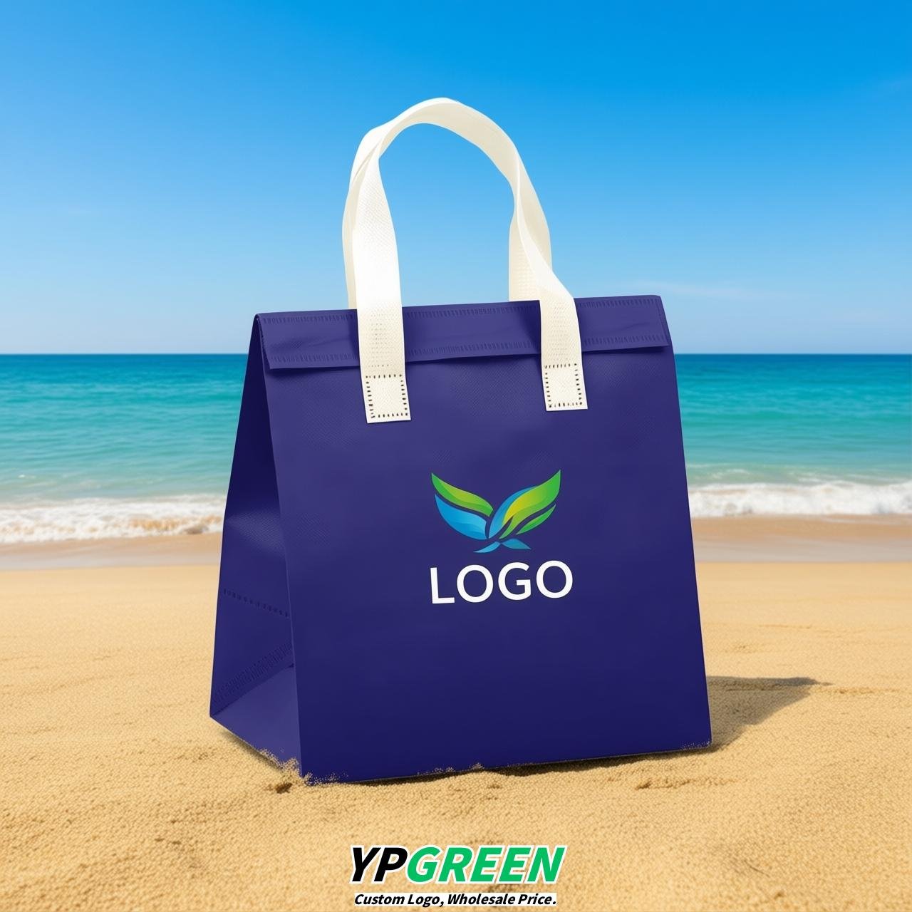 Indigo 4-Cup insulated take away bags wholesale 9.5 x 9.5 x 6 inches for Hot & Cold Drink Delivery