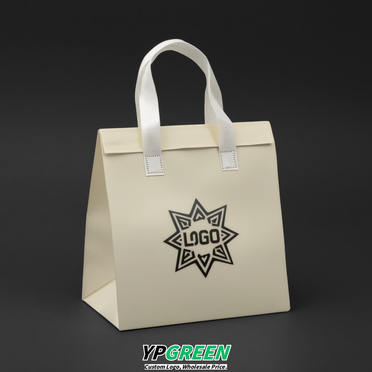 Ivory 4-Cup insulated take away bags wholesale 9.5 x 9.5 x 6 inches for Hot & Cold Drink Delivery