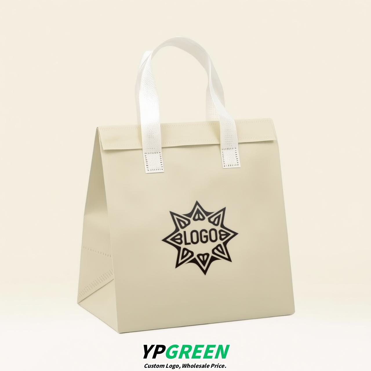 Ivory 4-Cup insulated take away bags wholesale 9.5 x 9.5 x 6 inches for Hot & Cold Drink Delivery