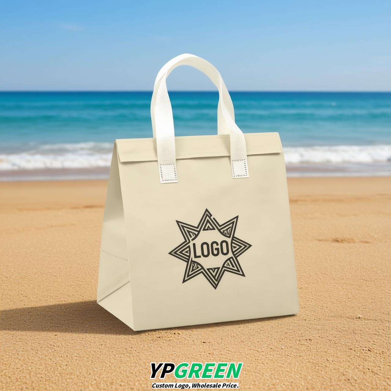 Ivory 4-Cup insulated take away bags wholesale 9.5 x 9.5 x 6 inches for Hot & Cold Drink Delivery